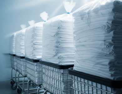 Packaged Commercial Laundry In Carts